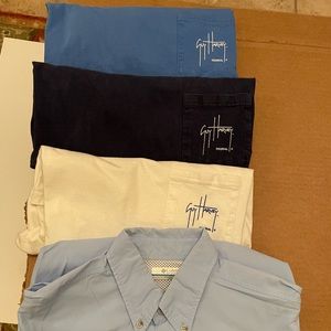 Lot of 4 ShortSleeve Shirts 3 Guy Harvey Medium T-Shirts. 1 Small Columbia Shirt